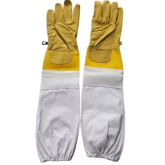 NEW Professional Beekeeping Ventilated Gloves Leather With Long Sleeves Size 2XL - Picture 5 of 9